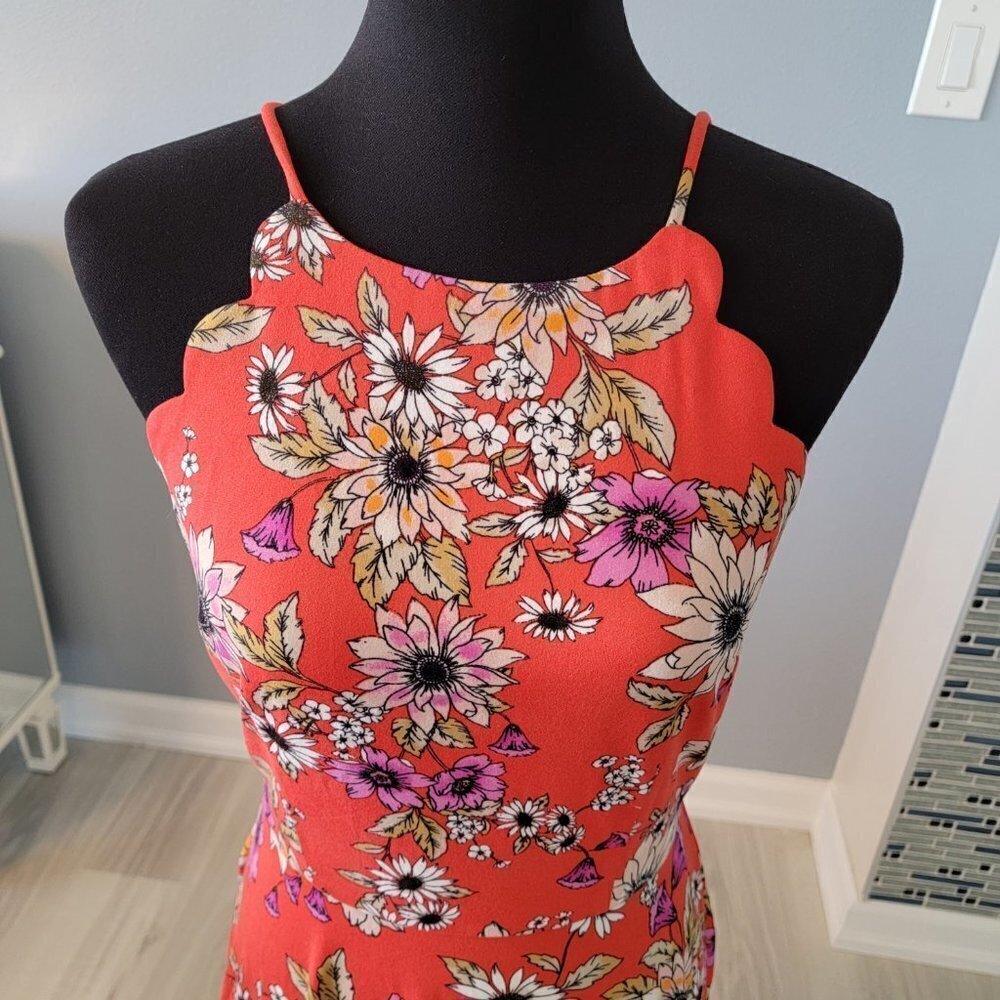 The General Good Orange Floral Scalloped Sun Dress NWOT - Picture 5 of 12